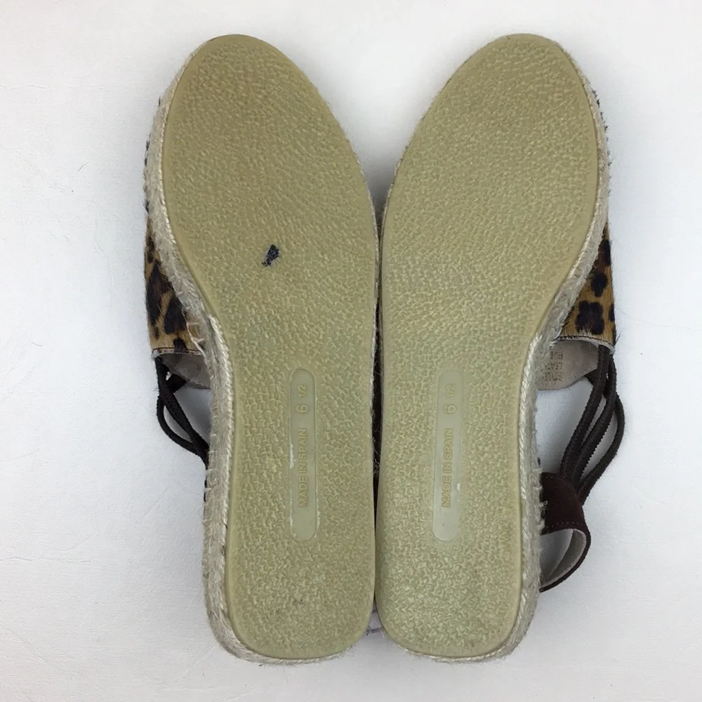 Picon Leopard Leather Handmade Espadrilles NWT